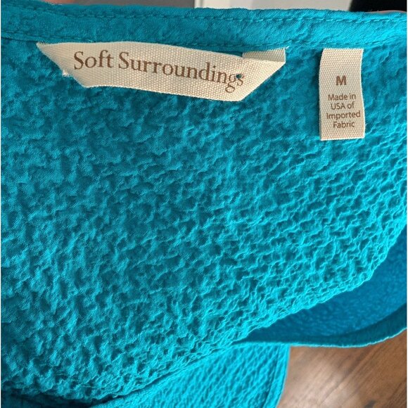 Soft Surroundings Mandalay Turquoise Textured Tank Style #27734 - M - Picture 4 of 8